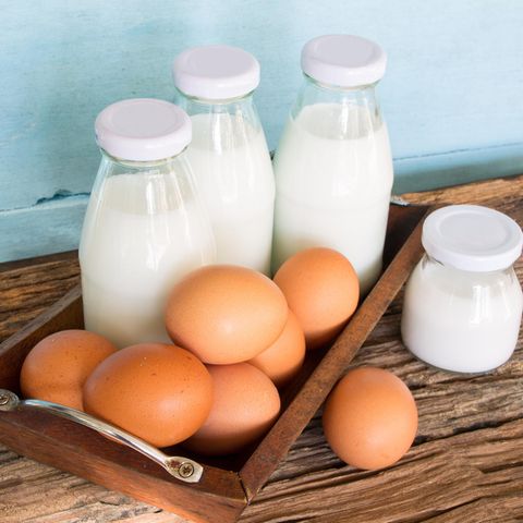 Nahrungsmittel wie Milch und Eier sind mögliche Allergene
