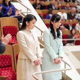 24. März 2019  Prinzessin Mako und Prinzessin Kako genießen ein Konzert des Chiba Prefecture Youth Orchestra in der Suntory Hall in Tokio. 