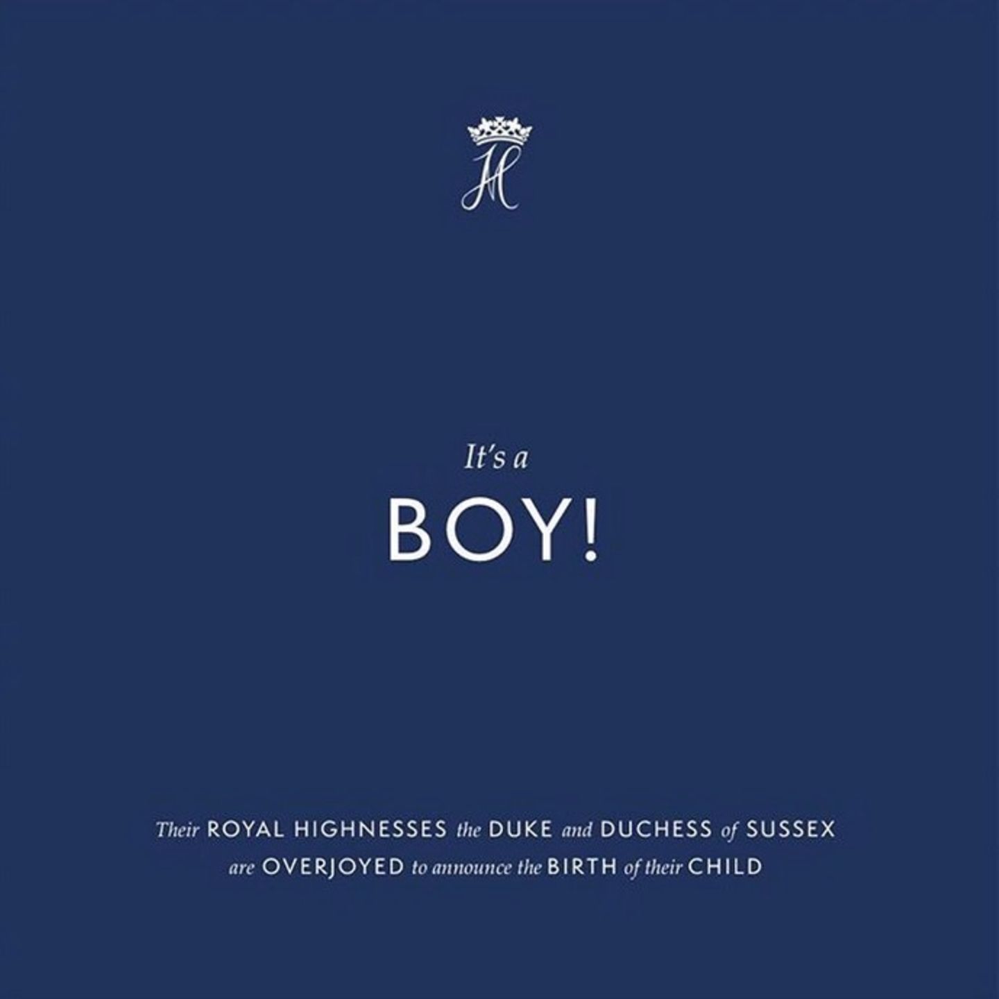 6. Mai 2019  Das Warten hat endlich ein Ende: Auf dem offiziellen Instagram-Account von Prinz Harry und Herzogin Meghan wird die Geburt ihres ersten Kindes verkündet. Es ist ein Junge, der bei seiner Geburt 3260 Gramm gewogen hat. 
