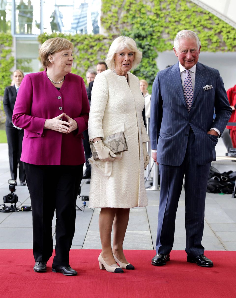 Kanzlerin Angela Merkel, Herzogin Camilla, Prinz Charles