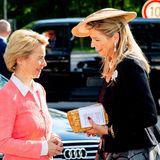21. Mai 2019  Bundesverteidigungsministerin Ursula von der Leyen empfängt Königin Máxima und König Willem-Alexander bei ihrem Besuch des Einsatzführungskommandos der Bundeswehr in Schwielowsee in P​otsdam.