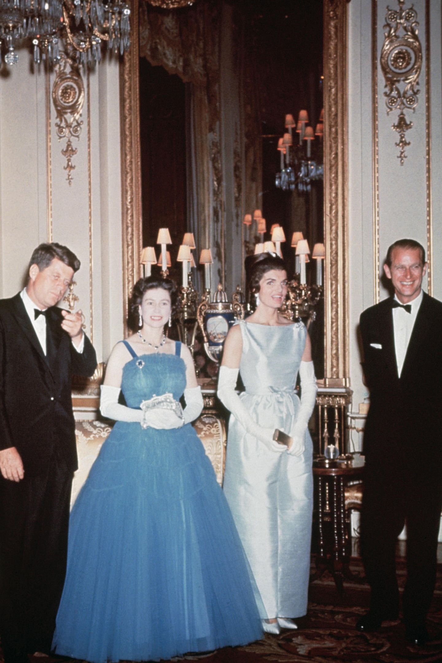 John F. Kennedy, Queen Elizabeth, Jacky Kennedy, Prinz Philip