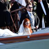 1. Juni 2019  Mit einem typisch venezianischen Wassertaxi geht es für Barbara und Clemens nach der Trauung zur Partylocation.
