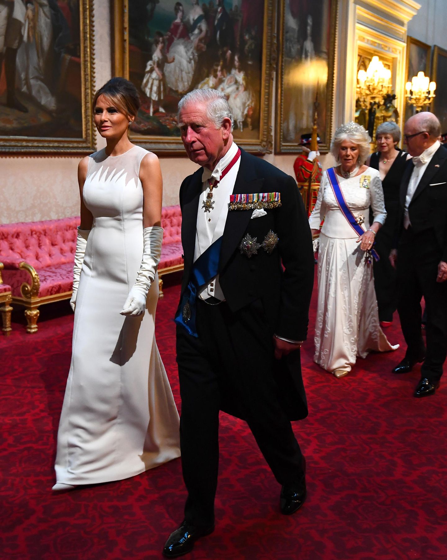 Queen Elizabeth, Donald Trump, Melania Trump, Prinz Charles