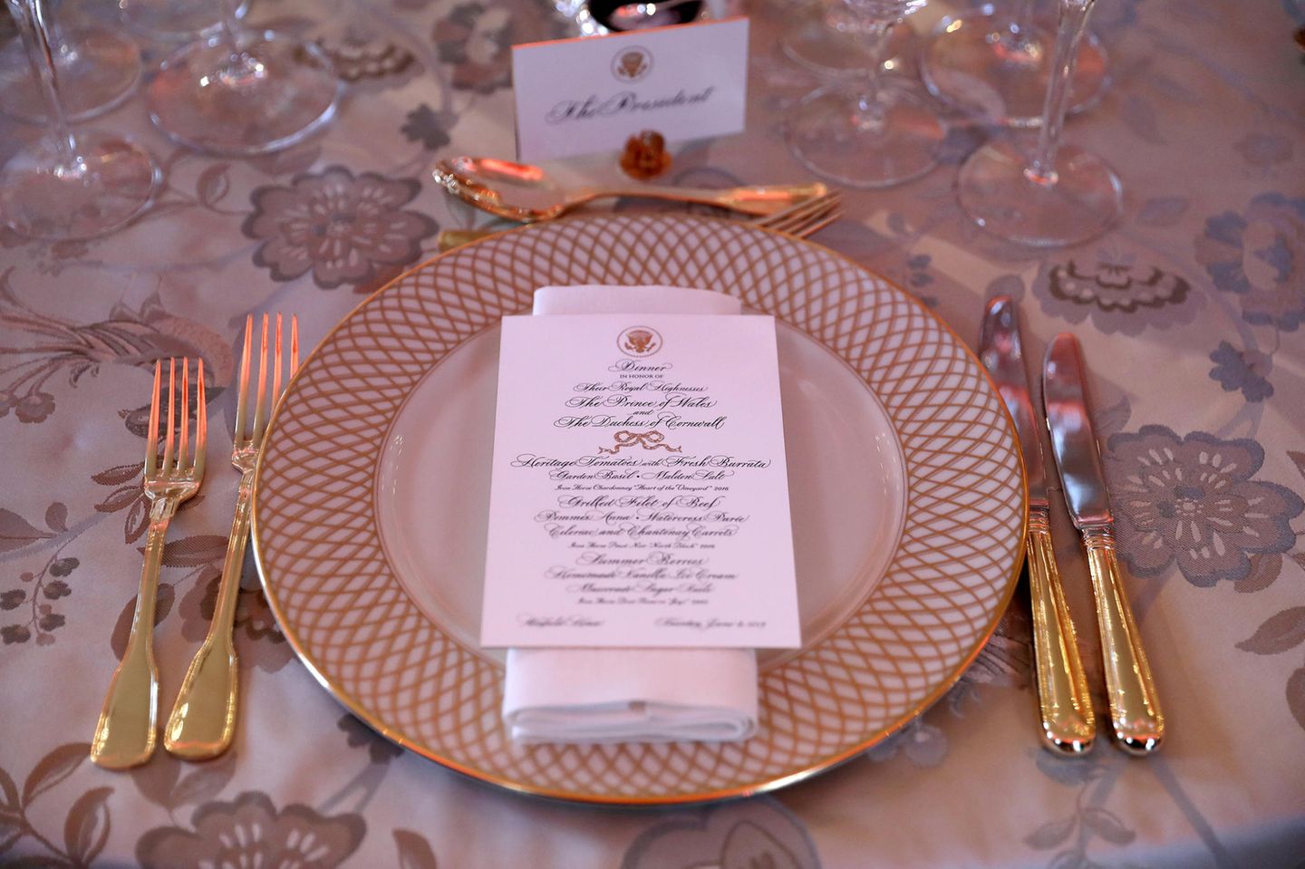 Menü-Karte Dinner Trump Winfield House
