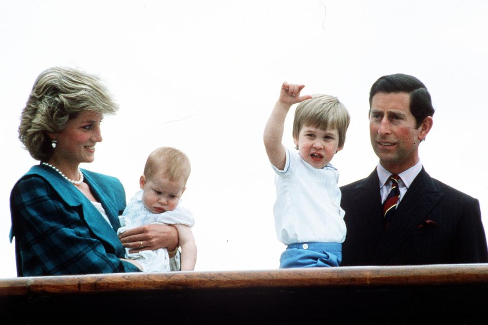 Prinzessin Diana, Prinz Harry, Prinz William und Prinz Charles