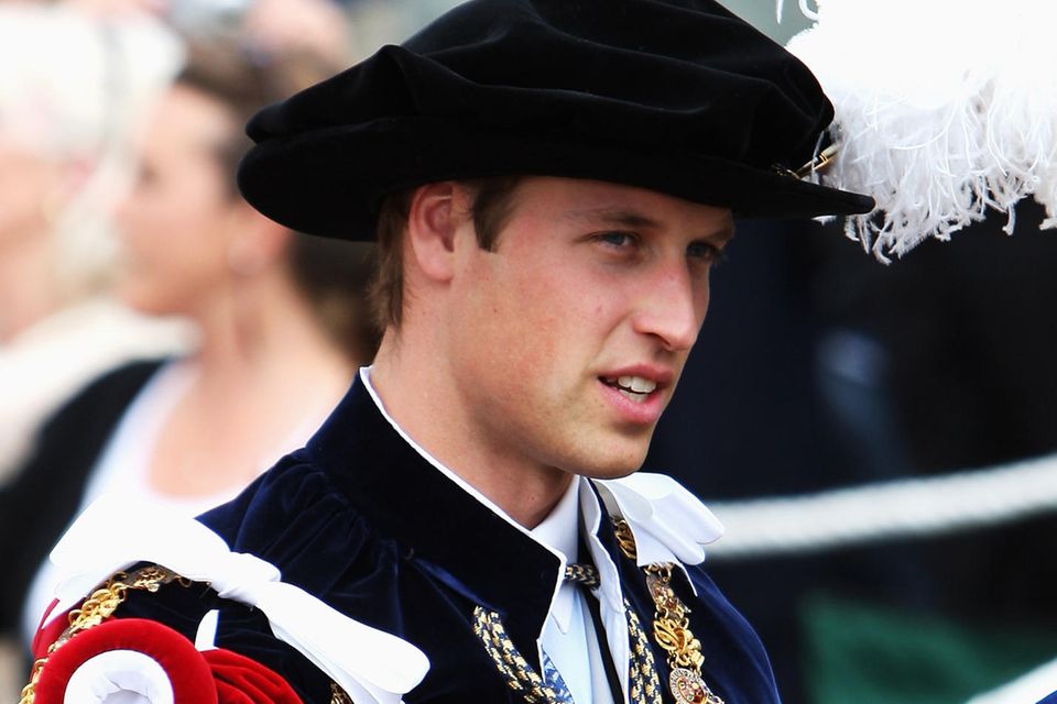 Prinz William in der Tracht des Hosenbandordens