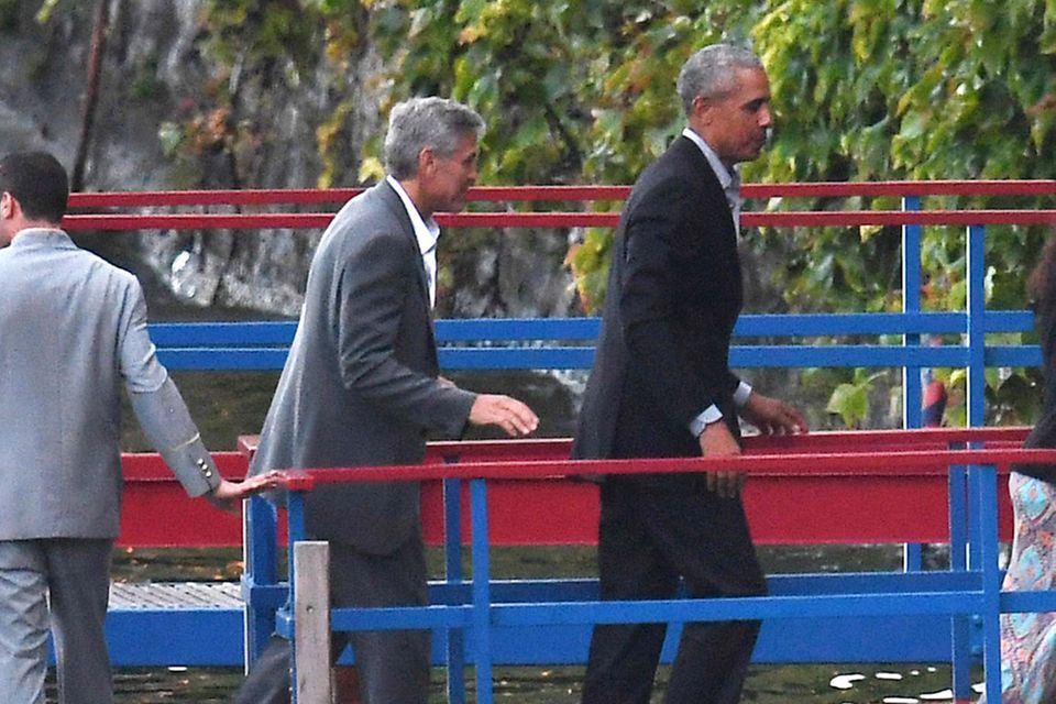 George Clooney und Barack Obama am Comer See