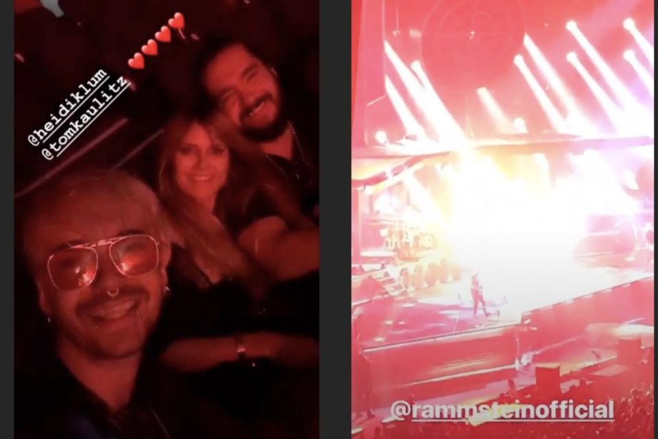 Bill Kaulitz, Heidi Klum und Tom Kaulitz beim Konzert von Rammstein in Paris