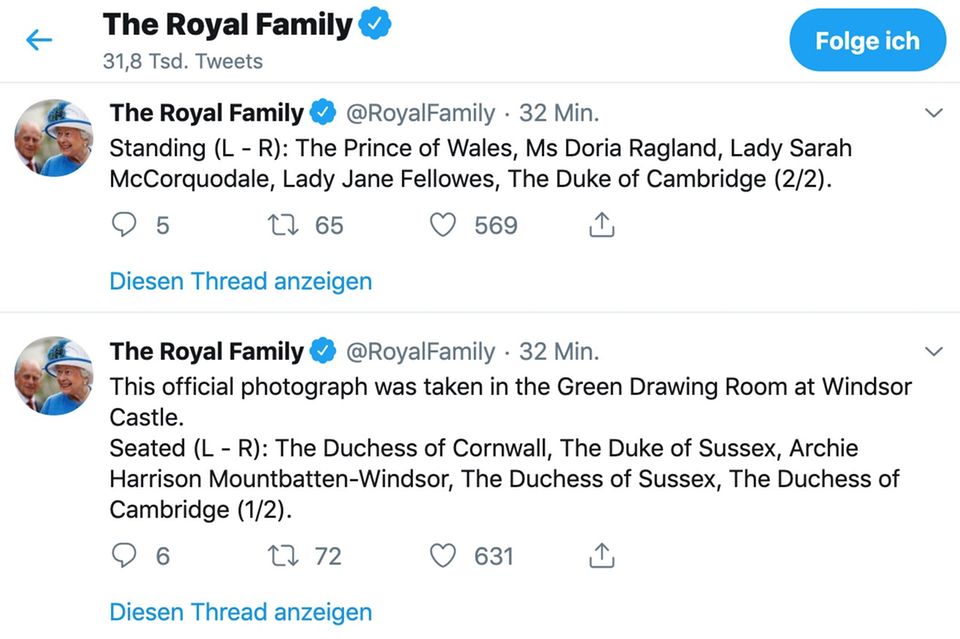 Archie Mountbatten-Windsor: Der Tweet des Palastes zu Archies Tauffotos Der Tweet des Palastes zu Archies Tauffotos