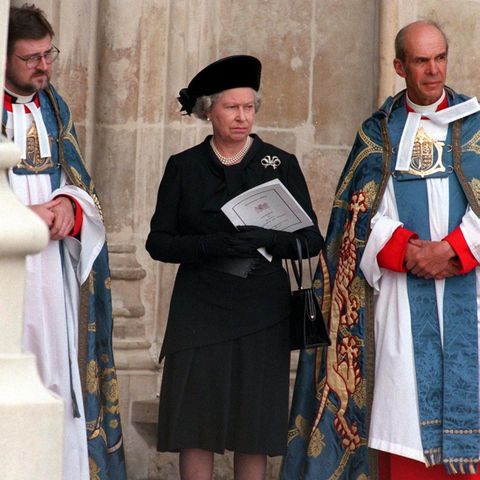 Queen Elizabeth am Tag der Trauerfeier für Prinzessin Diana.
