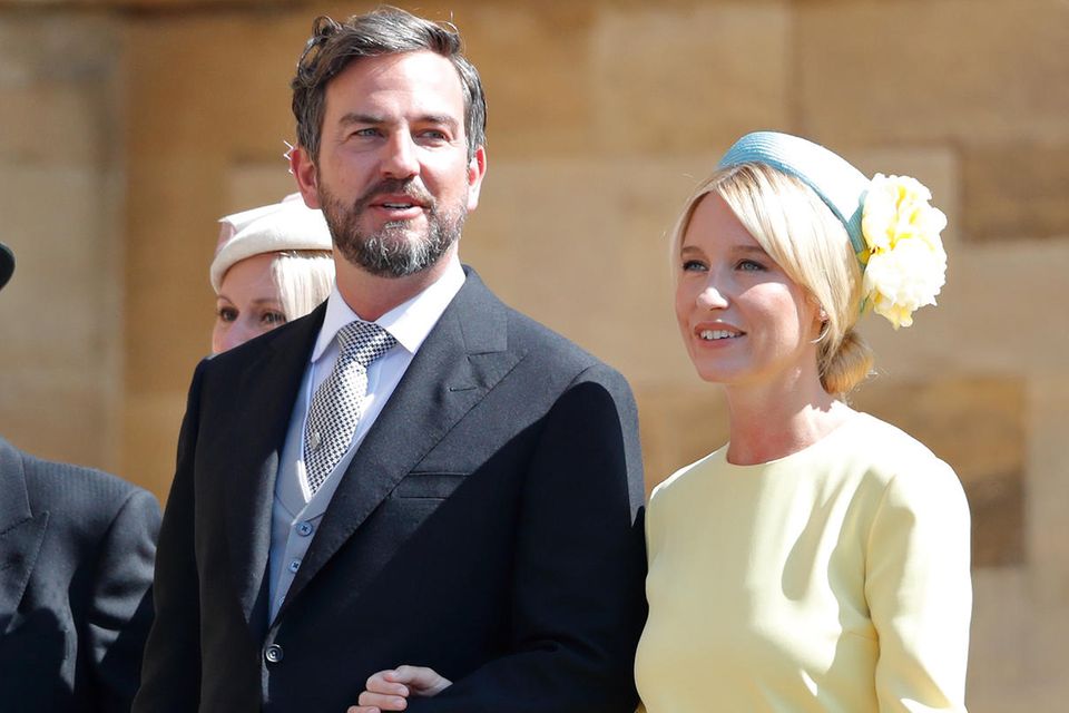 Meghan Markle: Markus Anderson und Isabel May im Mai 2018 bei der Hochzeit von Meghan und Harry. Isabel May (rechts) soll die Taufpatin von Archie Mountbatten-Windsor sein. Zur Hochzeit von Meghan und Harry im Mai 2018 kam sie mit Meghans Freund Markus Anderson.