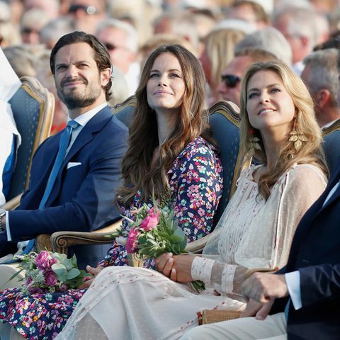 Königin Silvia, Prinz Carl Philip, Prinzessin Sofia, Prinzessin Madeleine und Christopher O’Neill
