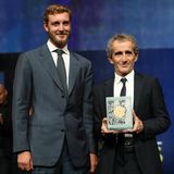 22. Oktober 2019  Bei der Zeremonie der 30. Sportel Awards im Grimaldi Forum in Monaco verleiht Pierre Casiraghi (l.) dem Rennfahrer Alain Prost den "Lifetime Sport Achievement Award".