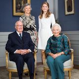 Das Geburtstagskind Prinzessin Elisabeth mit ihren Großeltern König Albert (vorne), Königin Paola (vorne) und Gräfin Anna Maria Komorowska. 