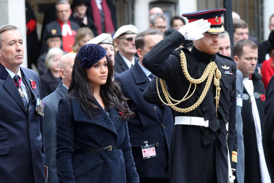 Herzogin Meghan und Prinz Harry vor der Westminster Abbey am 7. November 2019.