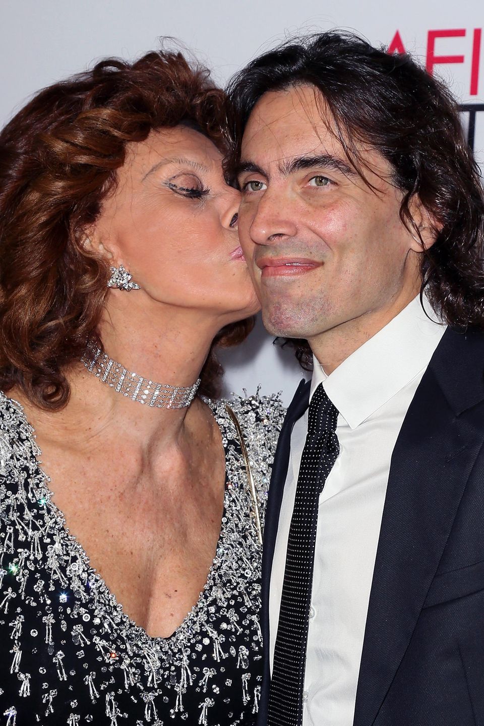 Sophia Loren und ihr Sohn Carlo Ponti junior im Jahr 2014