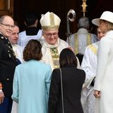 La Fête du Prince 2019: Die royale Familie wird vom Bischof Bernhard Barsi persönlich in der Kathedrale von Monaco begrüßt.