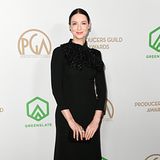 Hochgeschlossen und zurückhaltend in Schwarz zeigt sich "Outlander"-Star Caitriona Bafe bei den Producers Guild Awards.