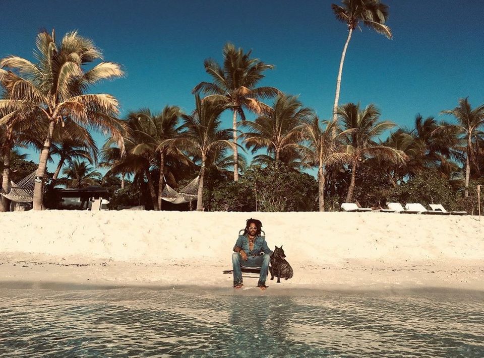 Lenny Kravitz unter Palmen Lenny Kravitz unter Palmen