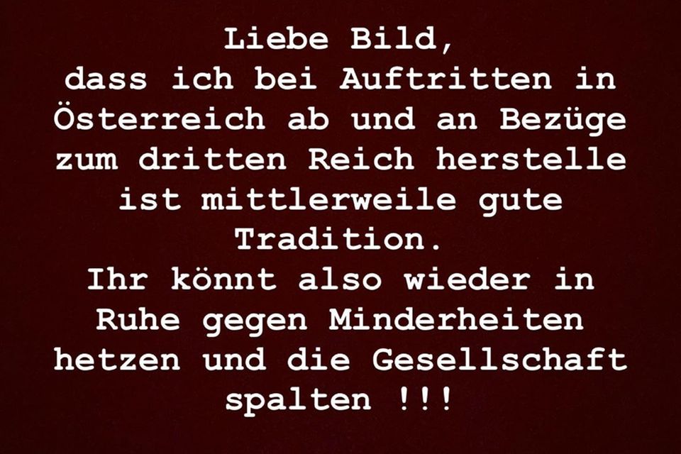 Charlotte Würdig: Sido verharmlost seine Hitler-Aussagen bei Instagram Sido verharmlost seine Hitler-Aussagen bei Instagram
