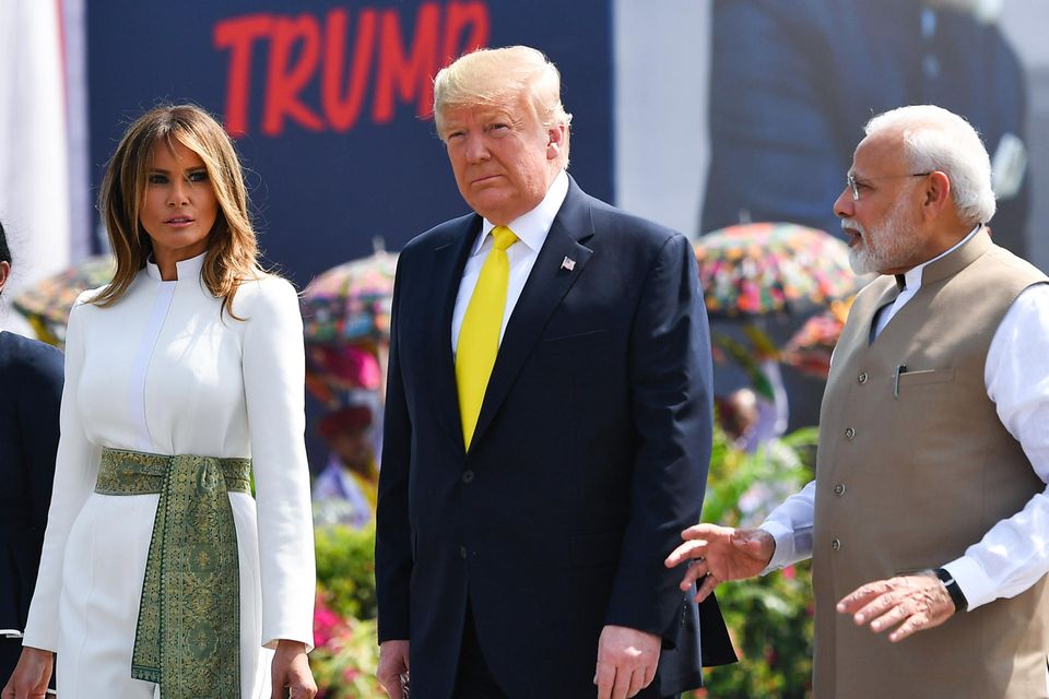 Melania Trump, Donald Trump und Indiens Premierminister Narendra Modi