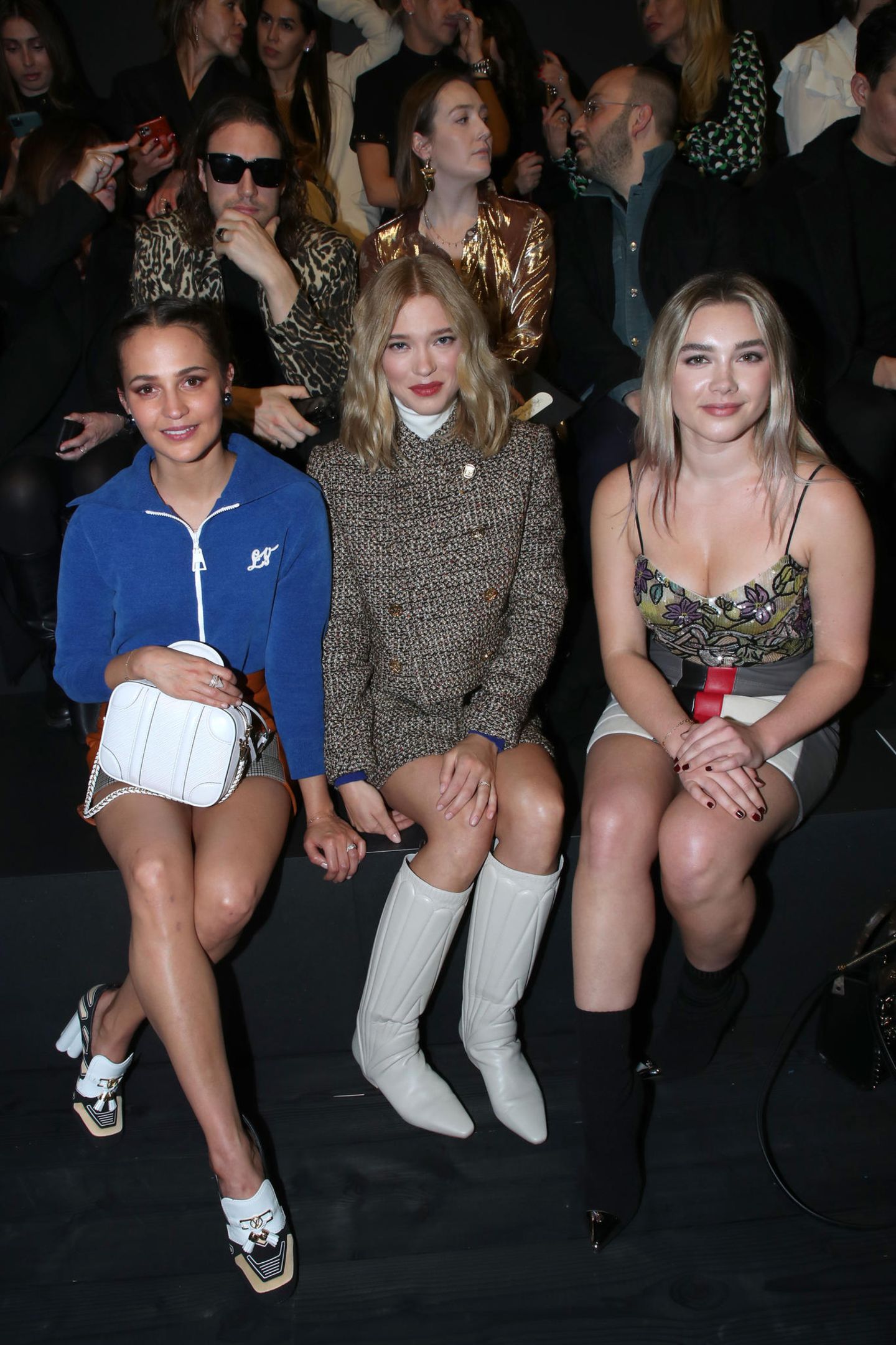 with Alicia Vikander & Lea Seydoux at Louis Vuitton's fashion show
