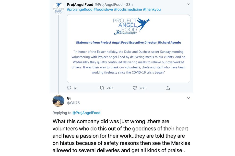 Beschwerde gegen Angel Food Project auf Twitter