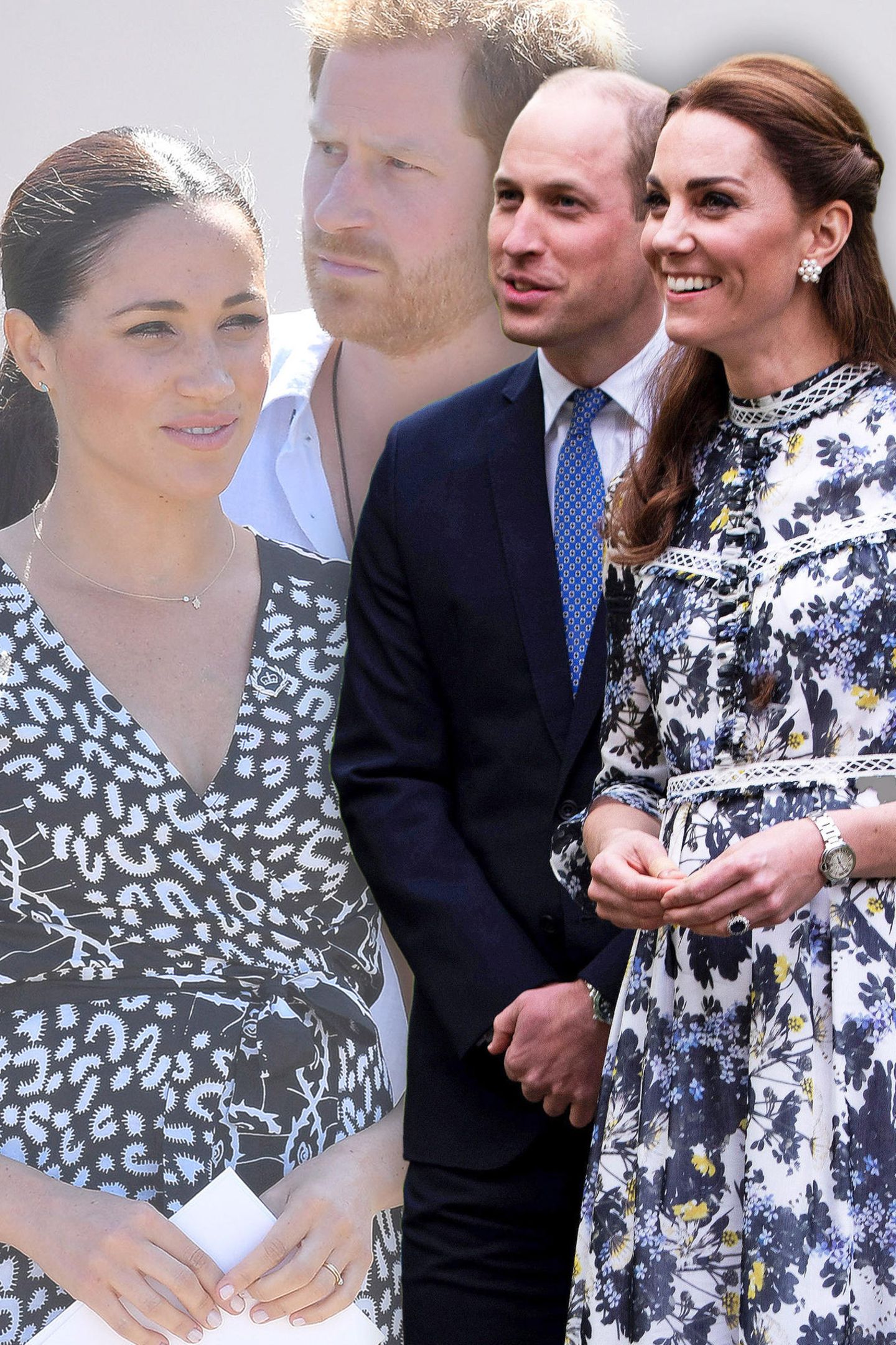 Herzogin Meghan, Prinz Harry, Prinz William und Herzogin Catherine, die ehemaligen "Fantastischen Vier" des britischen Königshauses.
