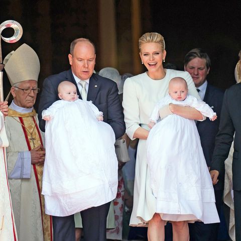 Königliche Täuflinge: Fürstin Charlène mit Prinz Jacques und Prinzessin Gabriella