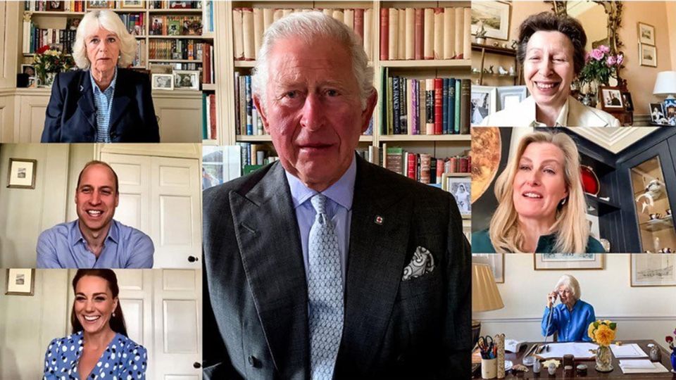 Royal-News: Herzogin Camilla, Prinz William, Herzogin Catherine, Prinz Charles, Prinzessin Anne, Gräfin Sophie und Prinzessin Alexandra grüßen per Video, die Queen per Audio-Spur. Herzogin Camilla, Prinz William, Herzogin Catherine, Prinz Charles, Prinzessin Anne, Gräfin Sophie und Prinzessin Alexandra grüßen per Video, die Queen per Audio-Spur.