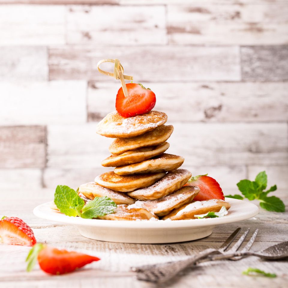 Pancakes mit Erdbeeren