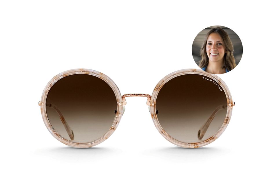 Oversized ist Trend: Redakteurin Jessica testet die Romy-Ethno-Sonnenbrille von Thomas Sabo.