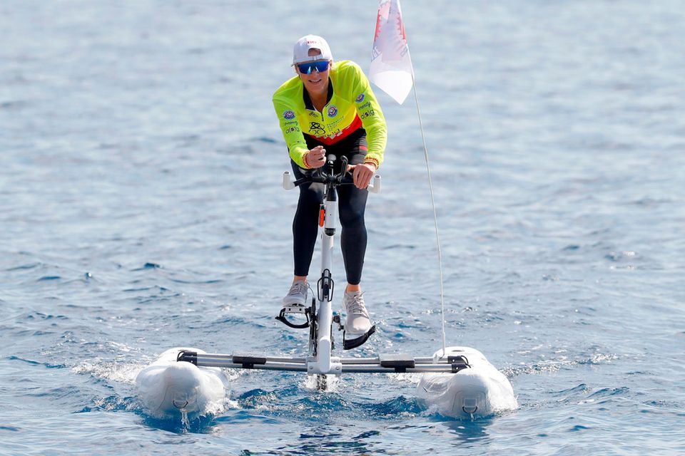 Fürstin Charlène bei der "Riviera Water Bike Challeng" am 17. Juni 2018 in Monaco.