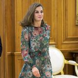 Königin Letizia im geblümten Zara-Kleid