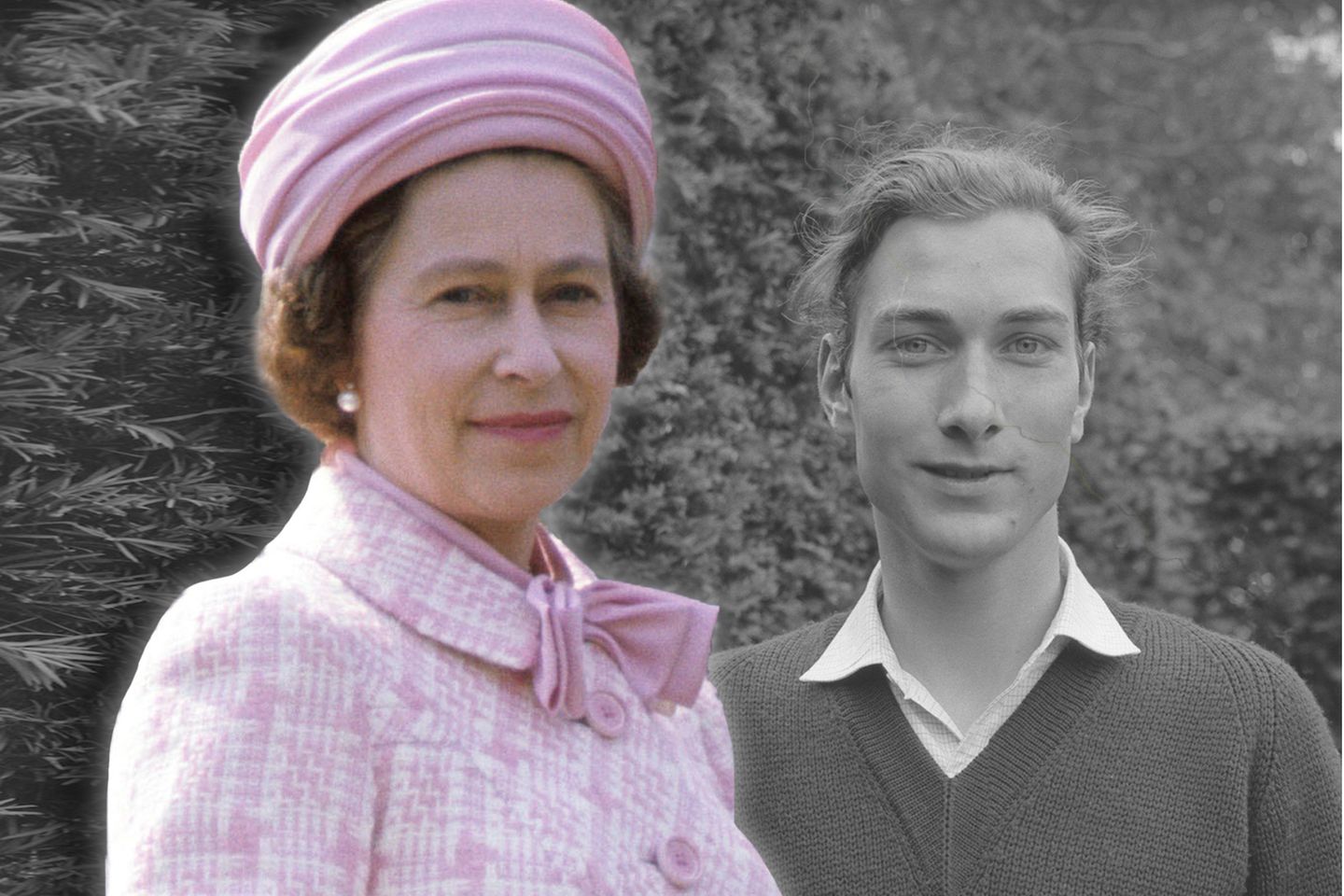 Queen Elizabeth und ihr Cousin Prinz William von Gloucester (Foto-Collage).