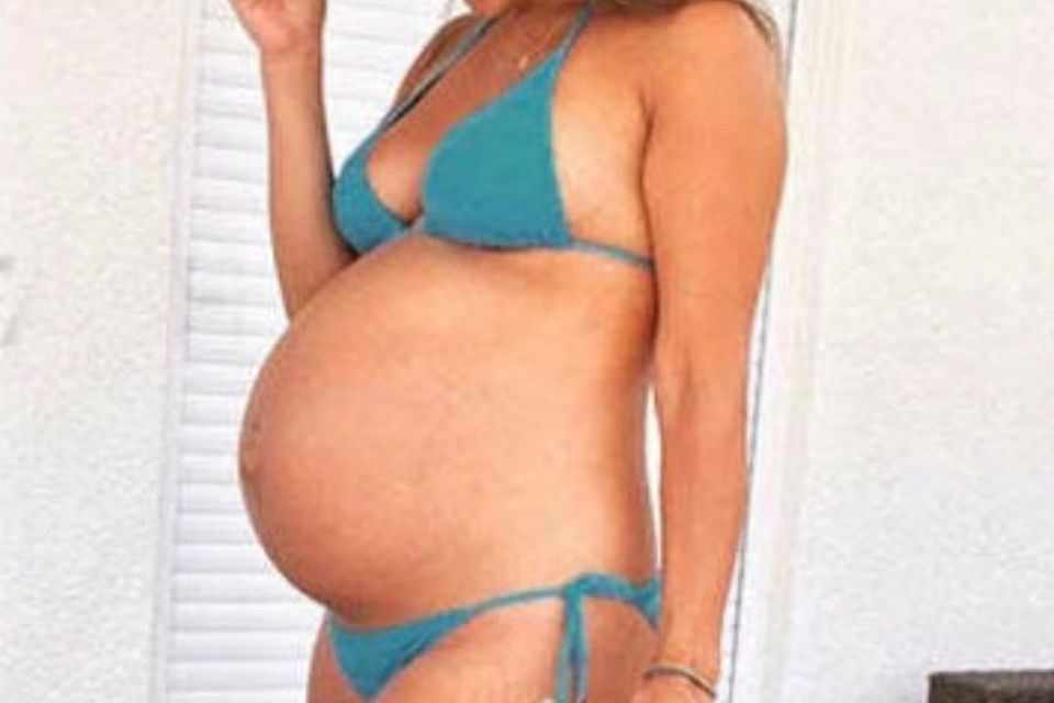 Sarah Lombardi: Sarah Lombardi mit Babykugel Sarah Lombardi mit Babykugel