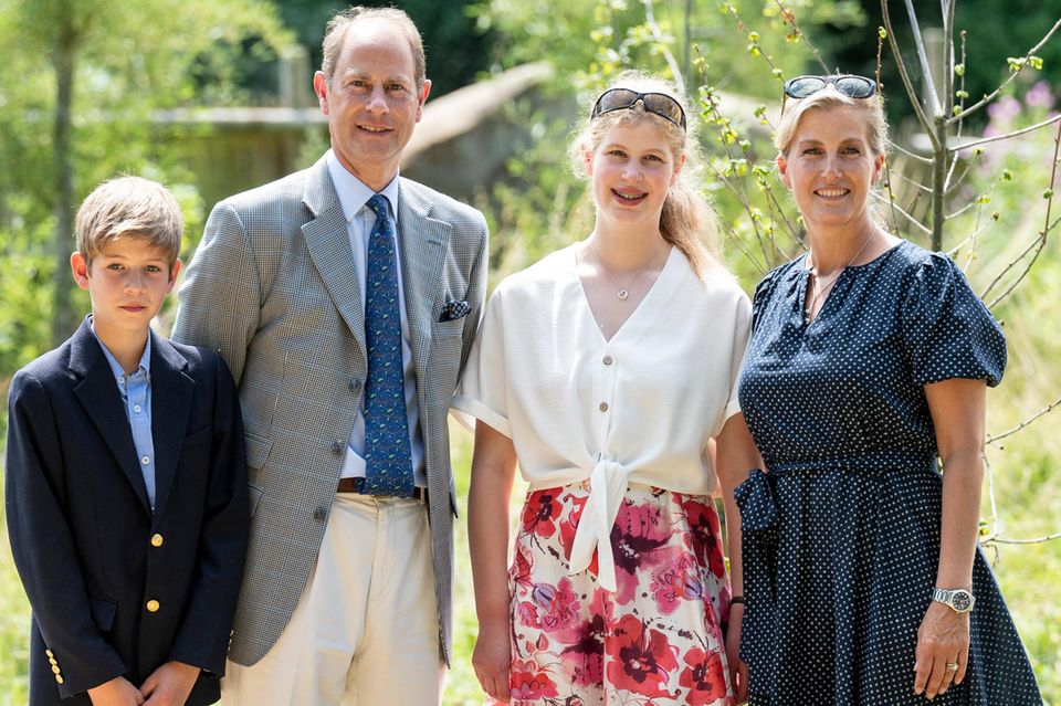 The Wessex family: James, Viscount Severn, Prince Edward, Lady Louise Windsor and Countess Sophie