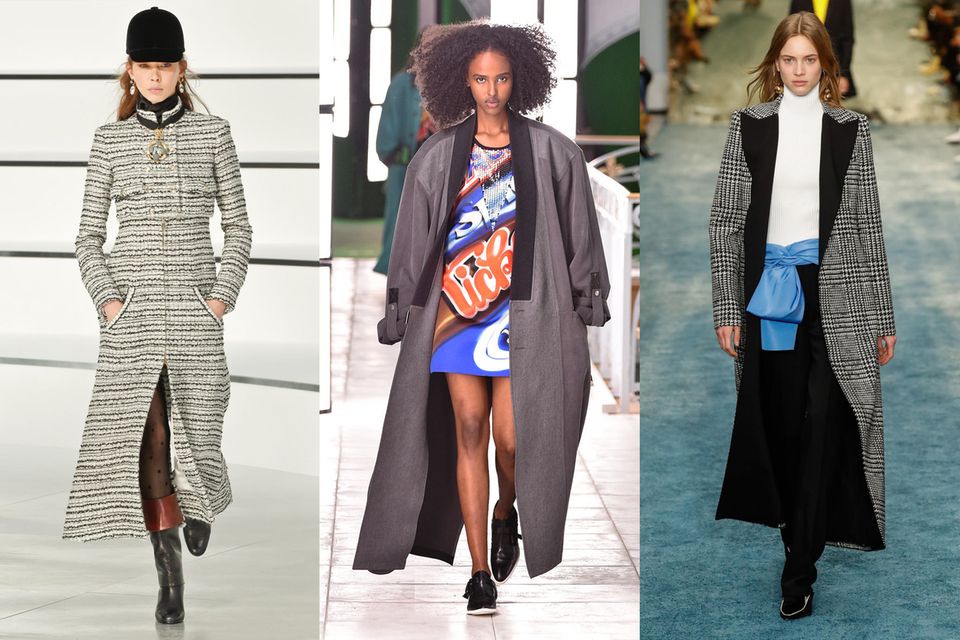 Kate, Meghan + Máxima: Lange Mäntel auf den Laufstegen bei Chanel, Louis Vuitton und Carolina Herrera. Lange Mäntel auf den Laufstegen bei Chanel, Louis Vuitton und Carolina Herrera.