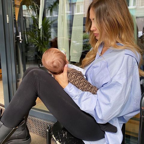 Ann-Kathrin Götze mit Sohn Rome