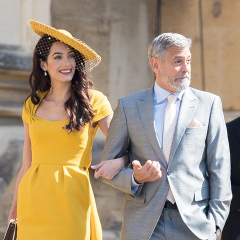 Amal und George Clooney am 19. Mai 2018 auf dem Weg zur Hochzeit von Meghan Markle und Prinz Harry.