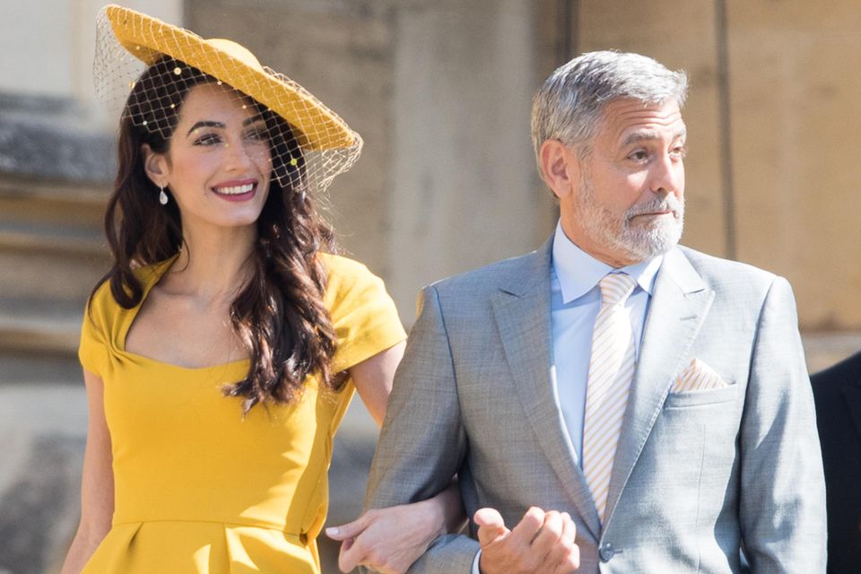 Amal und George Clooney am 19. Mai 2018 auf dem Weg zur Hochzeit von Meghan Markle und Prinz Harry.