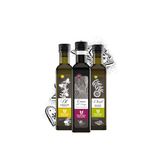 Aromatisches Trio Ob zum Dippen, Kochen oder Würzen: Die drei erlesenen Aromalieferanten enthalten keinerlei Zusatzstoffe und verfeinern jedes Gericht im Handumdrehen. "Gourmet-Lieblinge" (3 x 250 ml) von Ölmühle im Solling, ca. 42 Euro
