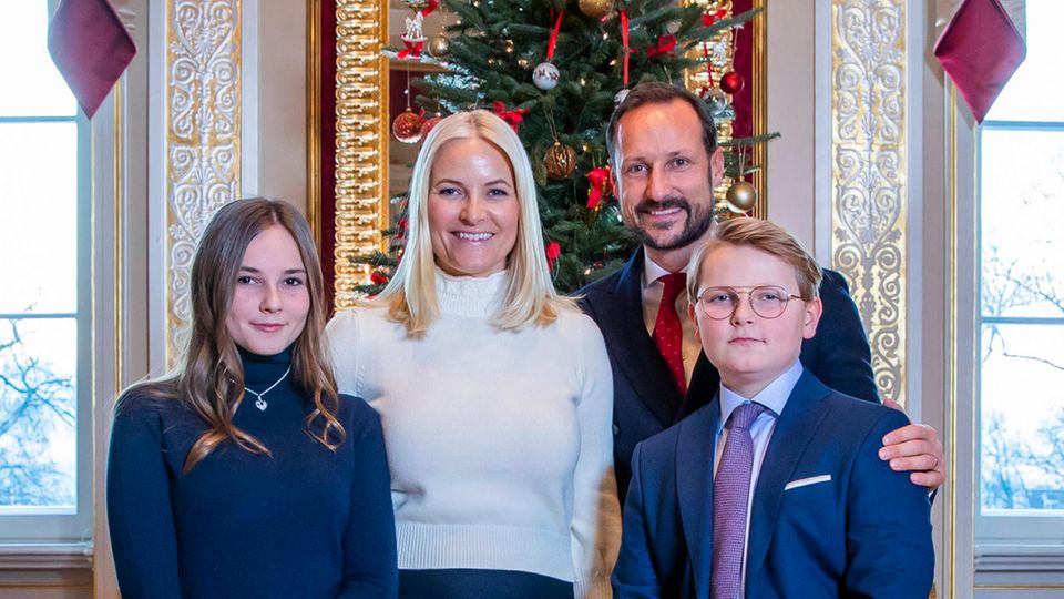 Norwegische Royals: Kronprinz Haakon, Kronprinzessin Mette-Marit, Prinzessin Ingrid und Prinz Sverre Magnus Kronprinz Haakon, Kronprinzessin Mette-Marit, Prinzessin Ingrid und Prinz Sverre Magnus