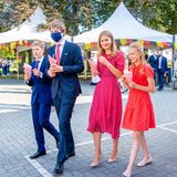 21. Juli 2020  Am belgischen Nationalfeiertag sehen Prinzessin Elisabeth von Belgien, Prinzessin Eléonore und ihre Brüder Prinz Emmanuel und Prinz Gabriel einfach entzückend aus.