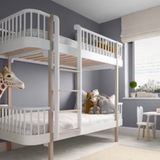 Gleich doppelt Grund zur Freude hat Theodore, der kleine Sohn von Vogue Williams und Spencer Matthews. In seinem schicken Kinderzimmer steht ein Etagenbett von Scandiborn, in dem problemlos der beste Kumpel für eine Pyjamaparty übernachten kann.