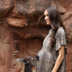 Wie süß! Im "Wildlife Zoo" bekommt Herzogin Meghans wächsernes Ebenbild jede Menge Zuneigung von einem Känguru. "Wir freuen uns sehr über die Neuigkeiten und hätten uns keinen besseren Weg vorstellen können, unsere Glückwünsche in Form von Känguru-Küssen zu senden", sagt der Sprecher von Madame Tussauds in Sydney.