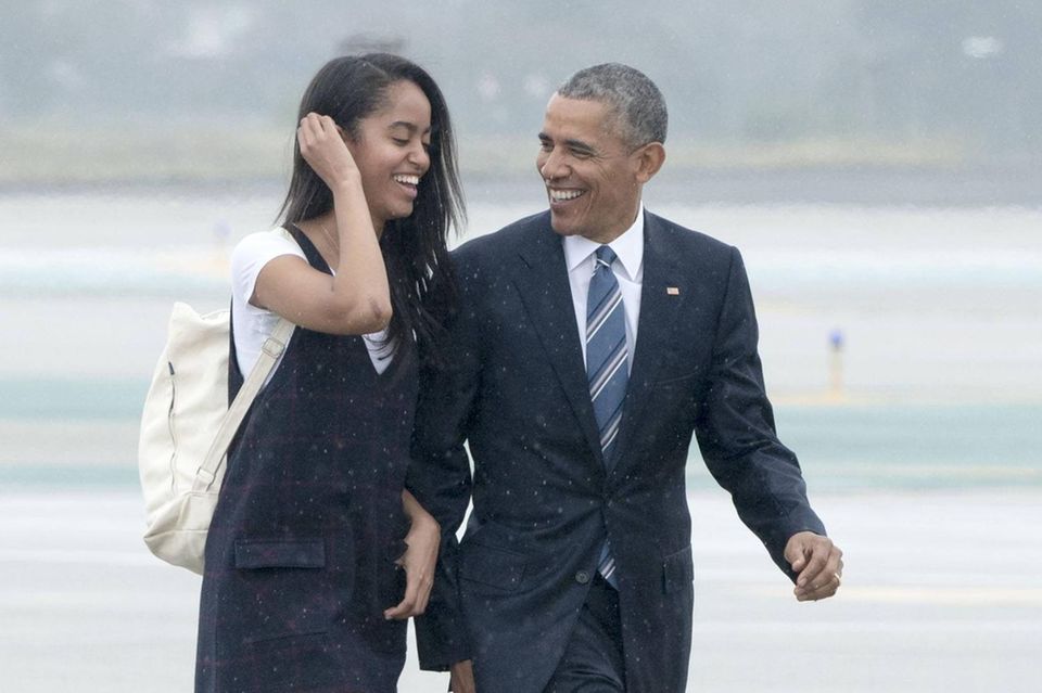 Malia Obama und Barack Obama