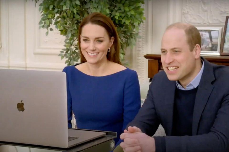 Vor Meghan-Interview: Herzogin Catherine und Prinz William im Video-Call. Herzogin Catherine und Prinz William im Video-Call.