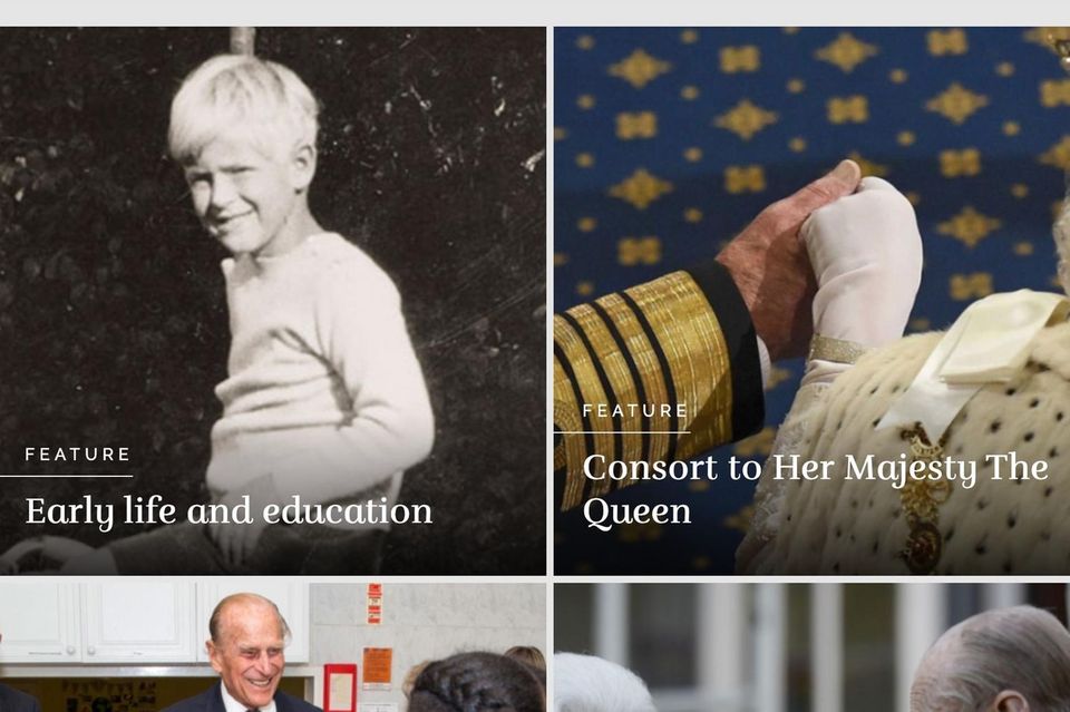 Nach dem Tod von Prinz Philip: Die Website der Königsfamilie erinnert an Prinz Philip. Die Website der Königsfamilie erinnert an Prinz Philip.
